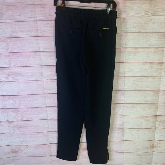 Michael Michael Kors Black Zipper Drawstring Pants Size 00 - Picture 7 of 7